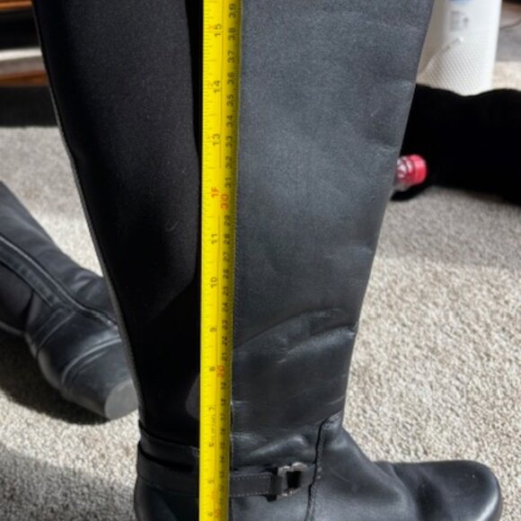 Clarks knee high black leather boots, WIDE CALF, 9.5 M - Picture 4 of 10